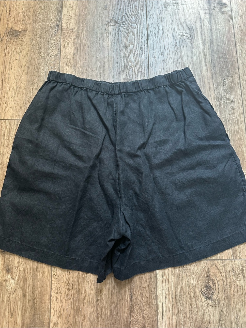J. Jill Linen Short, Women's, Solid Black, Pockets, Neutral, Classic, Large - Picture 5 of 8